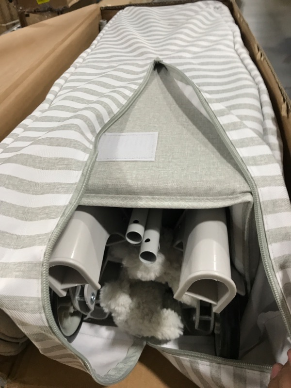 Photo 3 of Delta Children babyGap Deluxe Play Yard, Grey Stripes