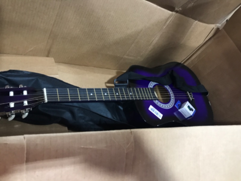 Photo 1 of 38" Wood Guitar With Case and Accessories for Kids/Boys/Girls/Teens/Beginners (Purple Gradient) Right Handed Purple Gradient(Stock Photo**)