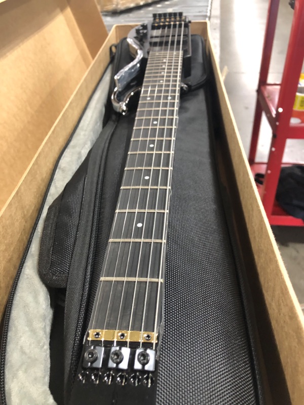 Photo 1 of Asmuse Foldable Travel Headless Electric Guitar with Built In Headphone Jack Full-Scale Overhead Guitar ALP AD-80 Ultra-Light Portable and Rechargeable with USB Cable and Gig Bag E-guitar