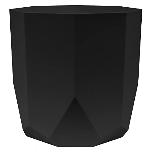 Photo 1 of Bloem Tuxton Modern Hexagon Small Planter: 10" - Black - Matte Finish, Durable Resin, Modern Design, Optional Drainage Holes, for Indoor and Outdoor Use, Gardening, 2.7 Gallon Capacity