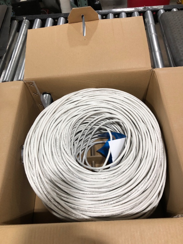 Photo 1 of Invincible Cables Cat6 Plenum (CMP) 1000ft Cable | 100% Solid Copper Conductors | 550 MHz,23AWG 4 Pair,UTP | Fluke DTX-1800 Analyzer Test Passed | Precision Engineered for Maximum Reliability (White)