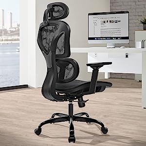 Photo 1 of FelixKing Ergonomic Office Chair, Home Office Rolling Swivel Chair Mesh High Back Computer Chair with 3D Adjustable Armrest & Lumbar Support, Ventilated Mesh Desk Chair with Headrest (Black) https://a.co/d/gnCzire