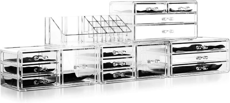 Photo 1 of  Home Acrylic Jewelry and Cosmetic Storage Makeup Organizer Set, 5 Piece?Large