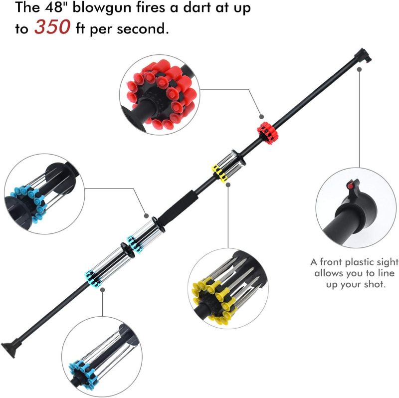 Photo 1 of 8 Inch Sporting Blowgun .40c Blow Gun with Darts 48 pcs?with Tactical Peep Sight, Blowgun Hungting Fishing