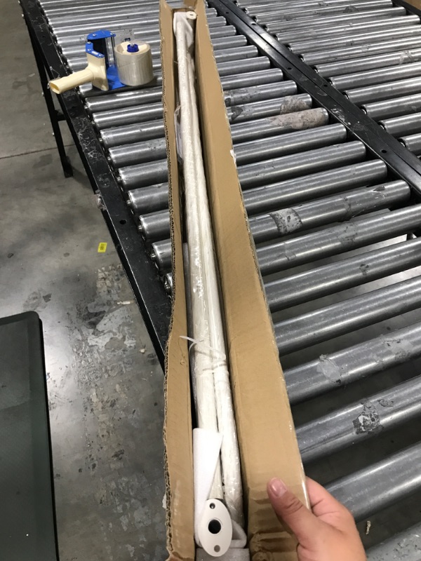 Photo 2 of 2 Pack Curtain Rods, Room Darking Wrap Around Single Window Rod 3/4 Inch Telescoping Drapery Rod, 84-120”, Brushed White Brushed White 84-120"