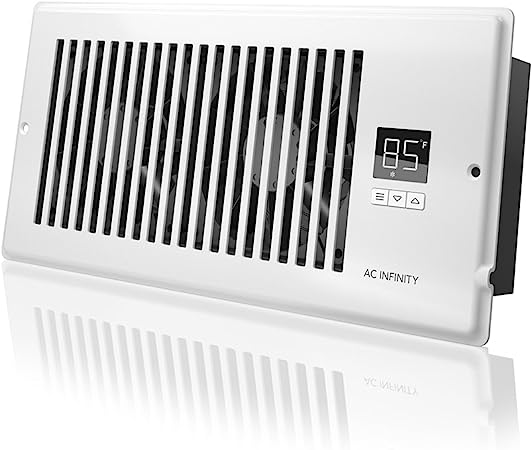 Photo 1 of AC Infinity AIRTAP T4, Quiet Register Booster Fan with Thermostat Control. Heating Cooling AC Vent. Fits 4” x 10” Register Holes.
