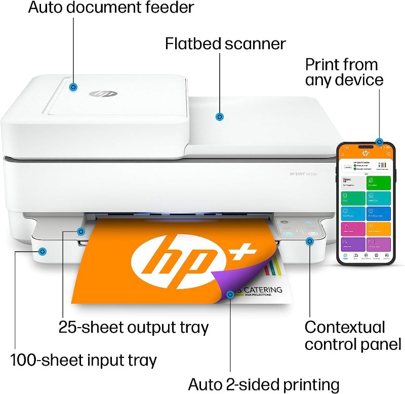 Photo 1 of HP ENVY 6455e Wireless Color All-in-One Printer with 6 Months Free Ink with HP+ (223R1A)