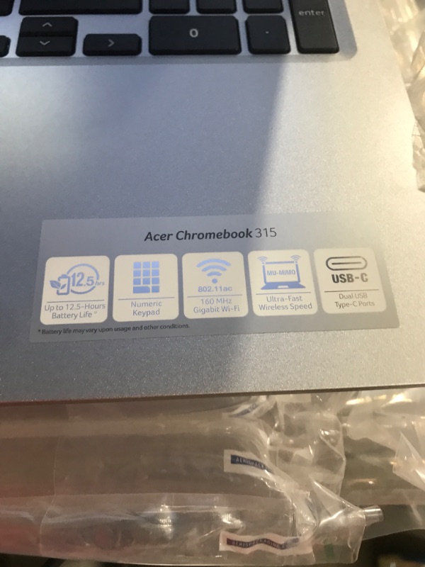 Photo 3 of Acer 2022 15inch HD IPS Chromebook, Intel Dual-Core Celeron Processor Up to 2.55GHz, 4GB RAM, 128GB Storage, Super-Fast WiFi Up to 1300 Mbps, Chrome OS-(Renewed) (Dale Silver)
