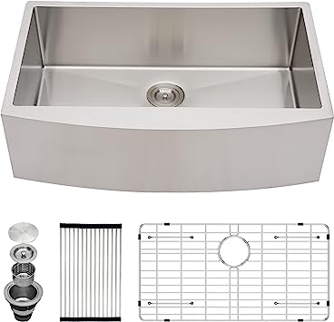 Photo 1 of 30 Inch Farmhouse Sink Stainless Steel -VOKIM 30x22 Inch Farmhouse Apron Front Kitchen Sink 16 Gauge 304 Stainless Steel Single Bowl Farm Sink