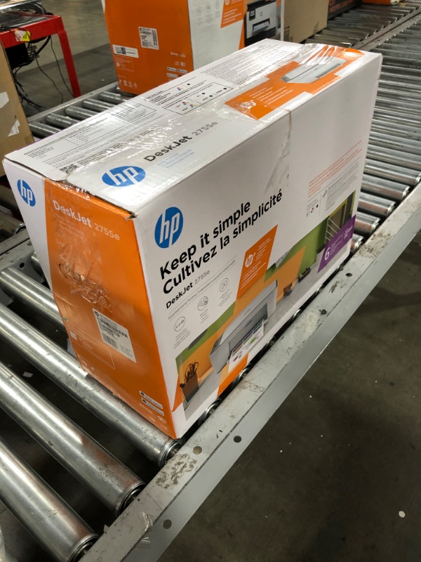 Photo 5 of HP DeskJet 2755e Wireless Color All-in-One Printer with bonus 6 months Instant Ink (26K67A), white