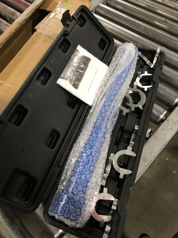 Photo 1 of Orion Motor Tech Inner Tie Rod Removal Tool Kit, Inner Tie Rod Tool for Tie Rod Removal and Installation, Master Inner Tie Rod Tool Set with 12 Crowfoot Adapters 1/2 Inch Drive Tube and Tool Case blue