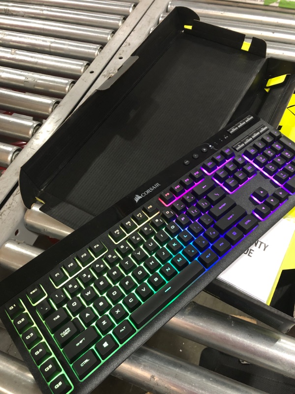 Photo 7 of CORSAIR K57 RGB Wireless Gaming Keyboard, Black & MM800 Polaris RGB Mouse Pad - 15 RGB LED Zones - USB Pass Through - High-Performance Mouse Pad Optimized for Gaming Sensors, Black