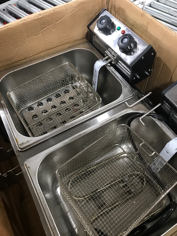 Photo 3 of 
WantJoin Commercial Deep Fryer with Visible Window Deep fryer 2500W 12L ?6L* 2)2 * 5.7QT Stainless Steel French Fry Double Deep Fast Fryer with 2 Baskets,Commercial Restaurant,Fast Food Restaurant