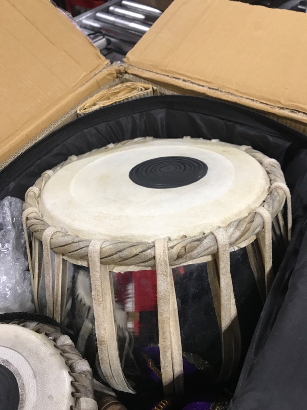 Photo 1 of MAHARAJA Basic Tabla Set, Student Tabla Set, Steel Bayan, Dayan, Hammer, Cushions & Cover - Perfect Tablas for Students and Beginners on Budget, Tabla Drums, Indian Hand Drums (PDI-IB)