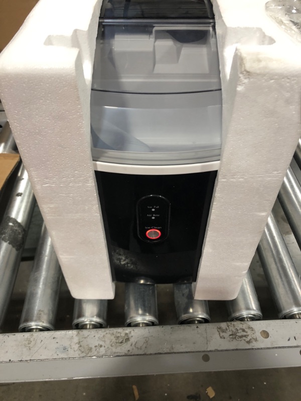 Photo 1 of AGLUCKY Ice Makers Countertop,Protable Ice Maker Machine with Handle,Self-Cleaning Ice Maker, 26Lbs/24H, 9 Ice Cubes Ready in 8 Mins, with ice Scoop and Basket,for Home/Office/Kitchen (Black)
