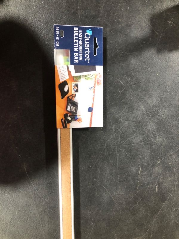 Photo 1 of Quartet Bulletin Bar Strip, Cork Board, 24" x 1", Classroom, Office, Cubicle, Aluminum Frame (2004), QRT2004, Natural , Beige