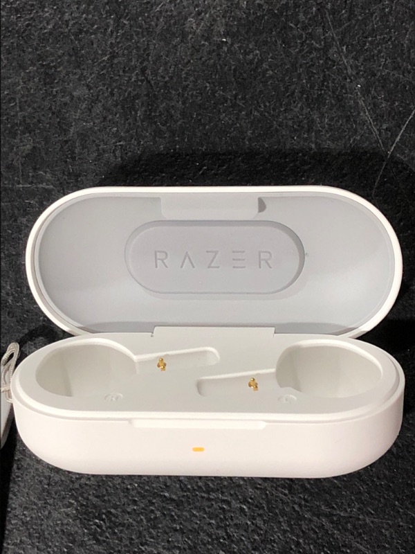 Photo 4 of Razer Hammerhead True Wireless Bluetooth Gaming Earbuds: 60ms Low-Latency - IPX4 Water Resistant - Bluetooth 5.0 Auto Pairing - Touch Enabled - 13mm Drivers - Mercury White Mercury White Bluetooth 5.0