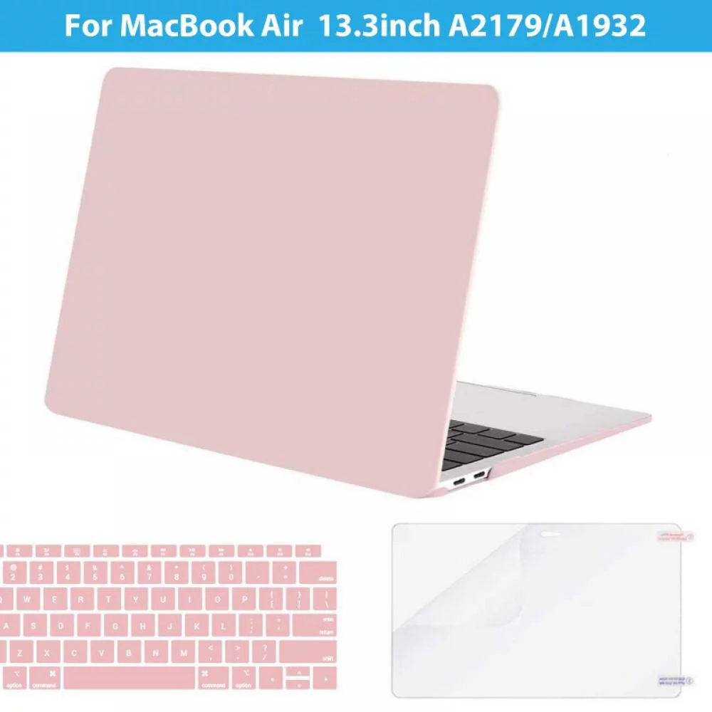 Photo 1 of Laptop Case for Apple Macbook MacBook Pro 13.3in Retina New Touch Bar 13.3Inch Hard Laptop Cover Case 13.3 Bag Shell + Cover +Screen Cover Pink
