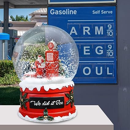 Photo 1 of 2022 Snow Globes NYC We Did It Joe Snow Globe Merry Christmas Crystal Ball Clockwork Music Box Snow Globe Home Decor Tabletop 5.9incH