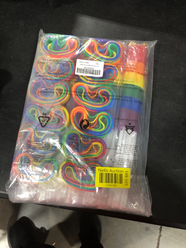 Photo 2 of 144PCS Pride Stuff, 72 Pack Pride Flags 72PCS Pride Bracelets, Handheld Rainbow LGBTQ Flags Rubber Pride Bracelets Bulk, Gay Pride Flags Wristband Accessories Stuff for Parade Party Favors Supplies