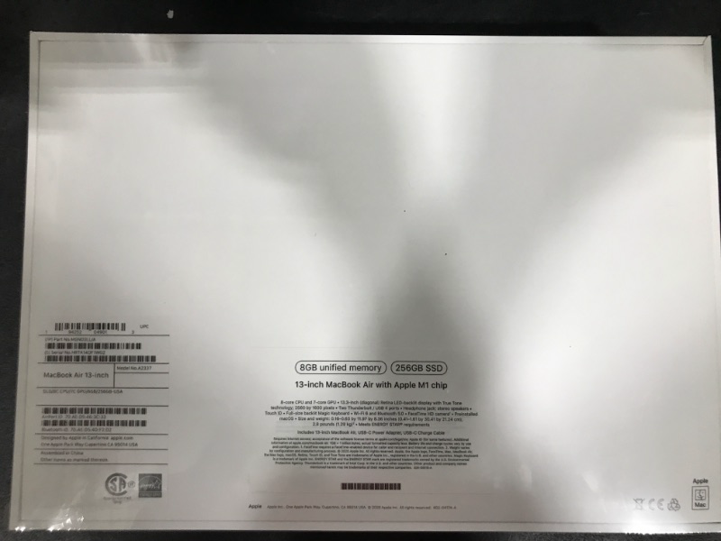 Photo 3 of Apple 2020 MacBook Air Laptop M1 Chip, 13" Retina Display, 8GB RAM, 256GB SSD Storage, Backlit Keyboard, FaceTime HD Camera, Touch ID. Works with iPhone/iPad; Gold 256GB Gold - FACTORY SEALED 