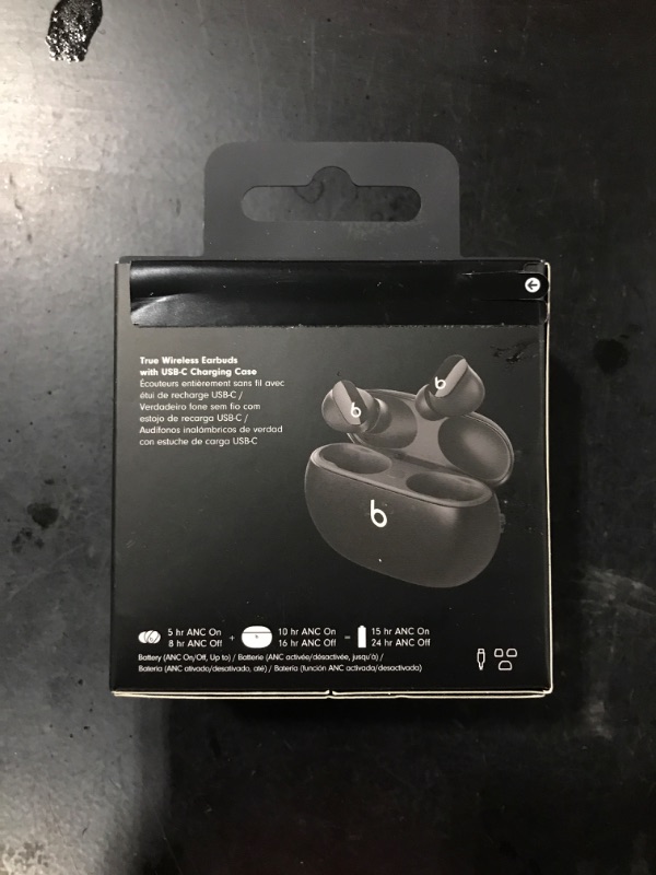 Photo 3 of Beats Studio Buds - True Wireless Noise Cancelling Earbuds - Black with AppleCare+ (2 Years) Black Studio Buds w/ AppleCare+ - FACTORY SEALED 