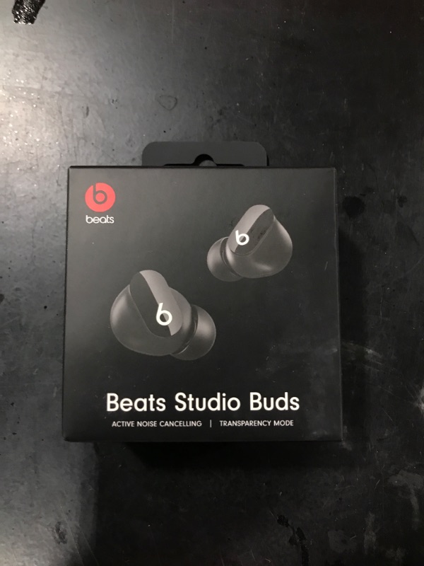 Photo 2 of Beats Studio Buds - True Wireless Noise Cancelling Earbuds - Black with AppleCare+ (2 Years) Black Studio Buds w/ AppleCare+ - FACTORY SEALED 