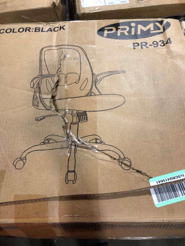 Photo 1 of Office Chair Primy Ergonomic Desk Chair with Adjustable Lumbar Support and Height, Swivel Breathable Desk Mesh Computer Chair with Flip up Armrests for Conference Room (Black) PR-934 Black