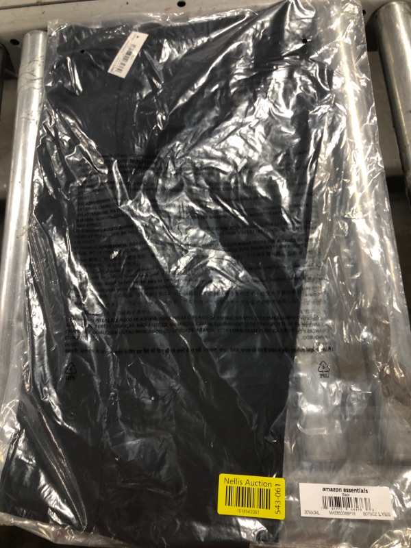 Photo 2 of Amazon Essentials Men's Slim-Fit Flat-Front Dress Pant Polyester Black 30W x 34L