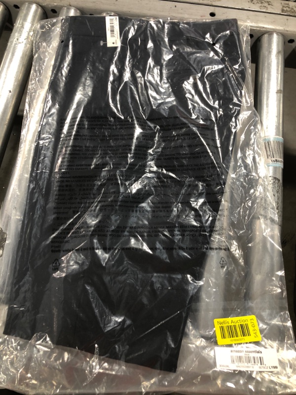 Photo 2 of Amazon Essentials Men's Slim-Fit Flat-Front Dress Pant Polyester Black 30W x 34L
