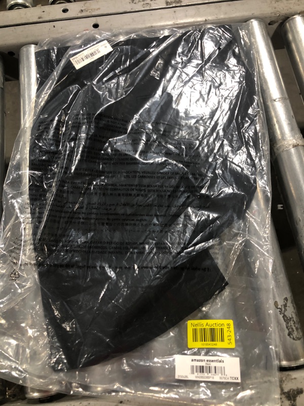 Photo 2 of Amazon Essentials Men's Slim-Fit Flat-Front Dress Pant Polyester Black 31W x 28L