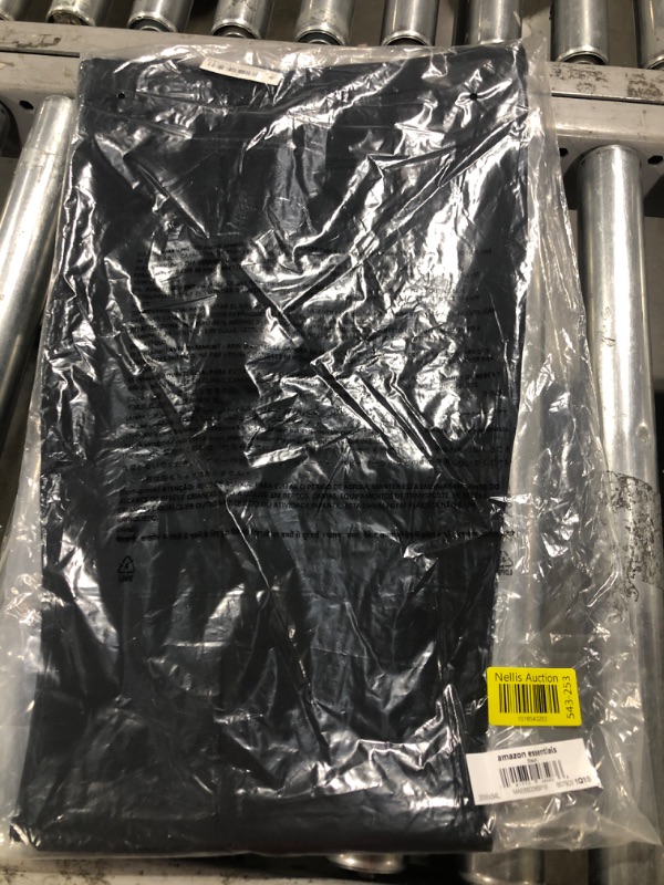 Photo 2 of Amazon Essentials Men's Slim-Fit Flat-Front Dress Pant Polyester Black 33W x 34L
