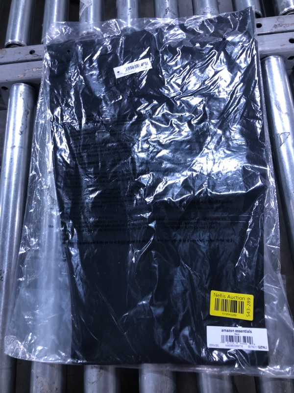 Photo 1 of Amazon Essentials Men's Slim-Fit Flat-Front Dress Pant Polyester Black 33W x 32L