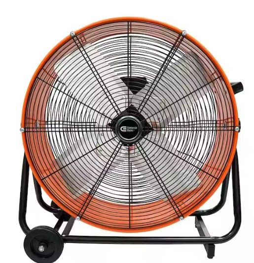 Photo 1 of 24 in. 2-Speed Heavy Duty Tilt Drum Fan
