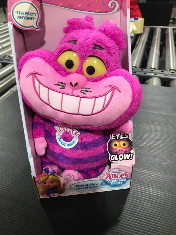 Photo 2 of Disney Junior Alice’s Wonderland Bakery Chat & Glow Cheshire Ca tPlushie Stuffed Animal, Officially Licensed Kids Toys for Ages 3 Up, Gifts and Presents by Just Play