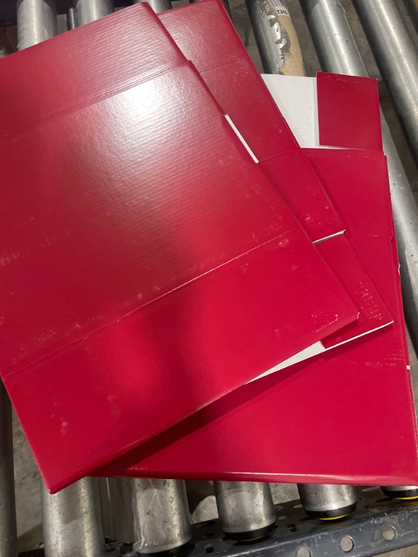 Photo 1 of  12x9x4 Inches Gift Boxes Set of 3 Red Corrugated Cardboard 