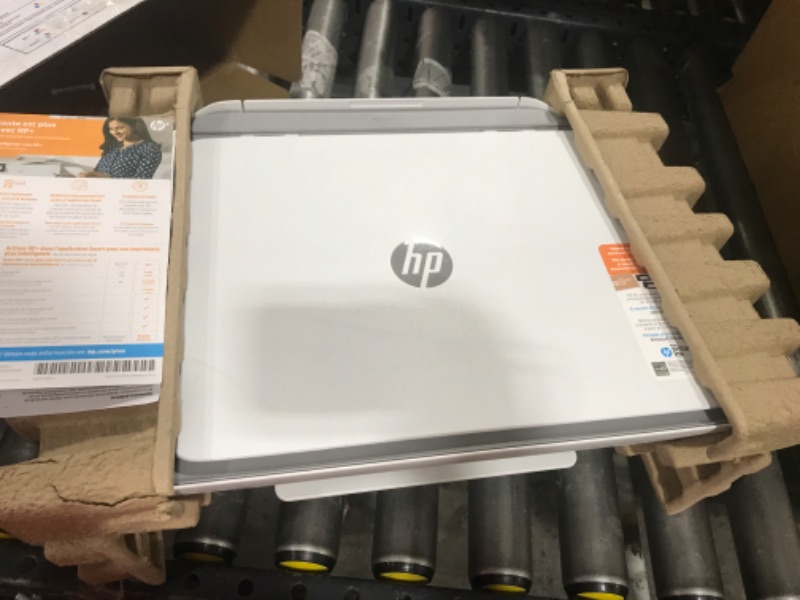 Photo 2 of HP DeskJet 2755e Wireless Color All-in-One Printer with bonus 6 months Instant Ink (26K67A), white