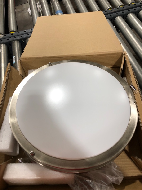 Photo 2 of 16 inch Dimmable LED Flush Mount Ceiling Light Fixture, Brushed Nickel, 36W, 2200LM, 2.7/3/3.5/4K/5K Adjustbale, 120°Light Angle, CRI80, Ceiling Lamp for Bedroom, Kitchen, Office, Garage, ETL Listed 16 inch Brushed Nickel.1