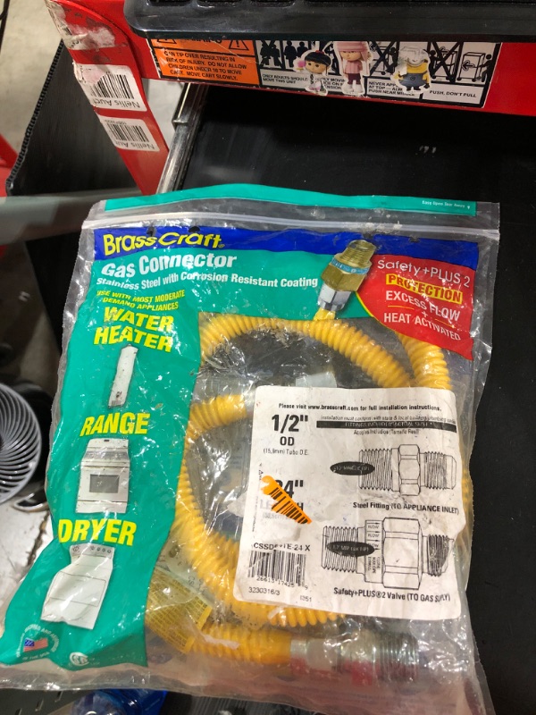 Photo 2 of 1/2 in. MIP x 1/2 in. MIP x 24 in. Gas Connector (1/2 in. OD) w/Safety+Plus2 Thermal Excess Flow Valve (85,000 BTU)