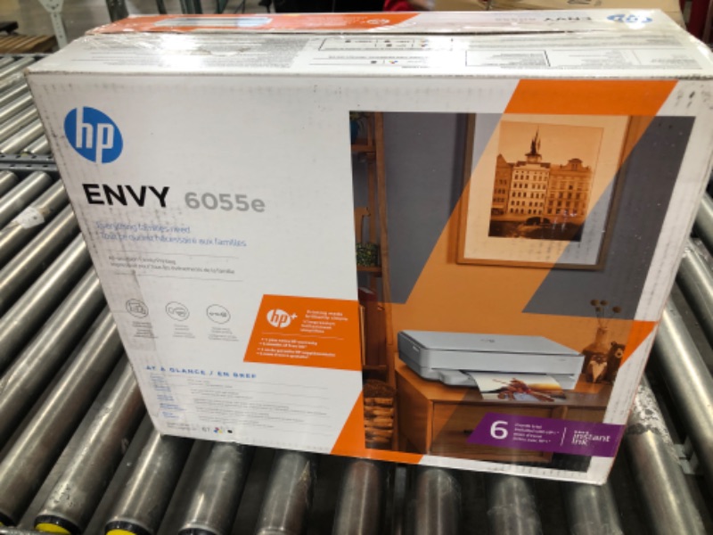 Photo 3 of HP ENVY 6055e Wireless Color Inkjet Printer, Print, scan, copy, Easy setup, Mobile printing, Best for home, Instant Ink with HP+,white New