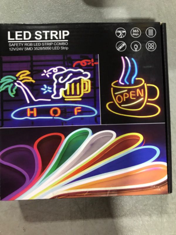 Photo 2 of M.best Led Neon Lights,16.4ft Waterproof Silicone Flexible LED Strip Light Neon Rope Lights for Bedroom Kitchen Home Indoor Outdoor Decor (Warm White)
