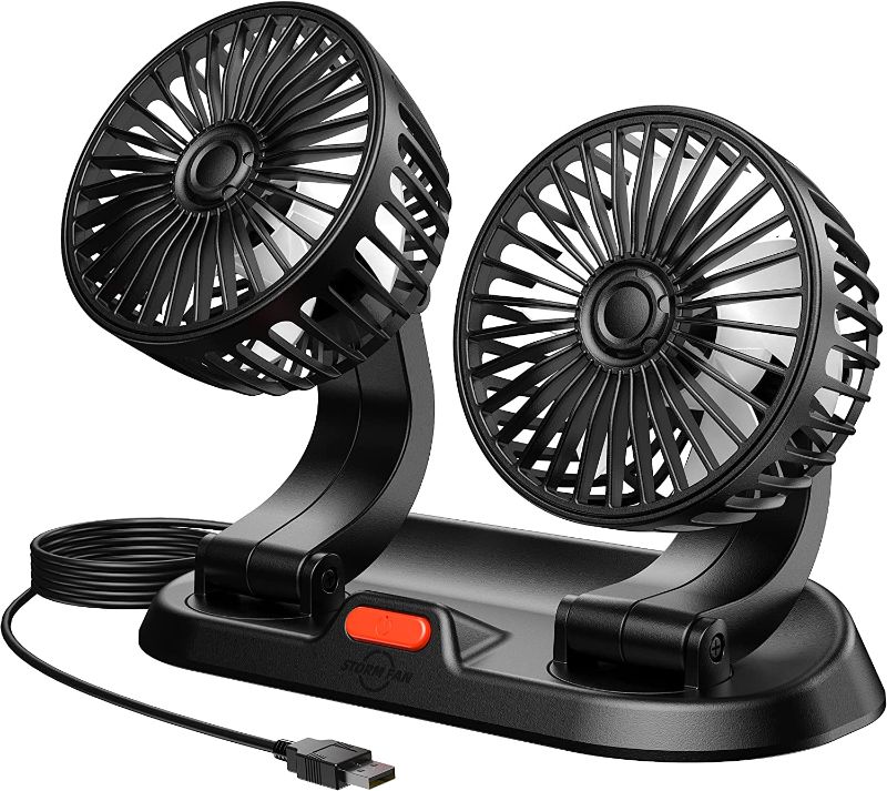 Photo 1 of odbowuge CAR FAN,USB Portable Fan for Car with 3 Speed,360 Degree Rotatable Dual Head Fan,Strong Wind Electric Auto Car Fans for Dashboard Suv Rv Tuck Boat Sedan Home Office (Dual Head USB Plug)
