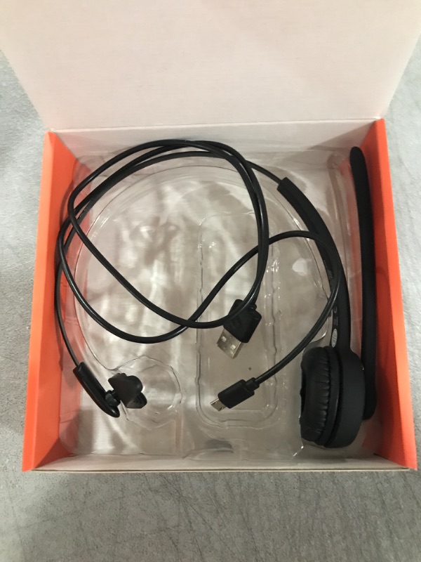 Photo 2 of Bluetooth Headset with Microphone,V5.1,Noise Canceling Wireless On Ear Headphones, Bluetooth Headphones with Mic, Phone Headset Mute Button for Laptop, Skype, Call Centers, Office, Trucker