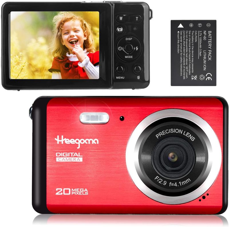 Photo 1 of HD Digital Camera with 2.8" TFT Screen,20MP 1080P Rechargeable Point and Shoot Camera,Video Camera Compact Portable Cameras for Kids, Beginner,Students,Teens with 8X Digital Zoom Red 