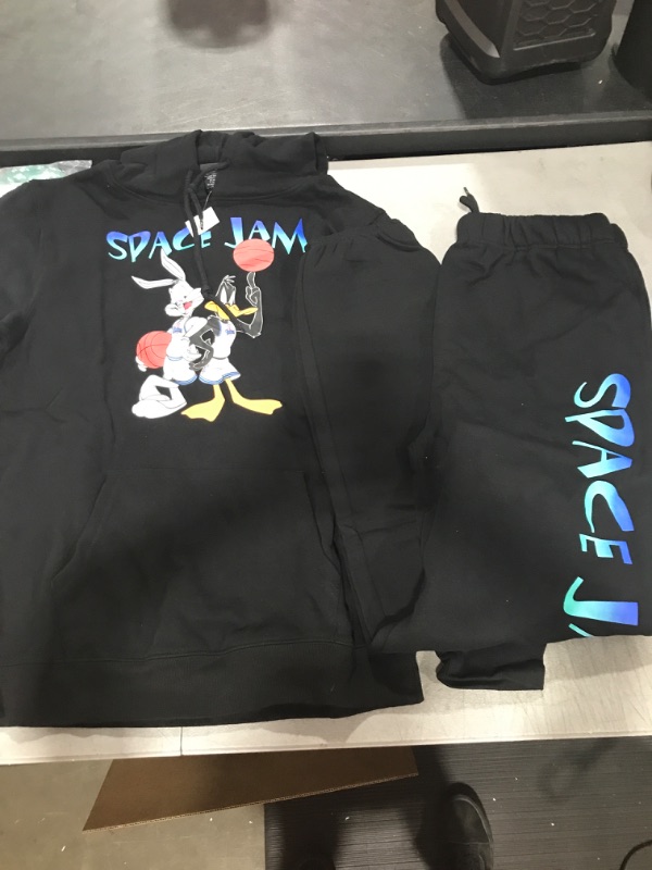 Photo 2 of Bioworld Space Jam Black Hoodie & Sweatpant Combo Medium Black