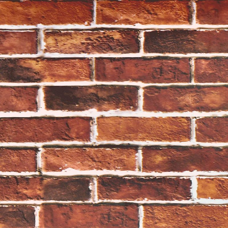 Photo 1 of 3D Stone Brick Wallpaper Peel and Stick 17.7" x 118" Stone Backsplash Wallpaper Vintage Red Brick Wallpaper Self Adhesive 