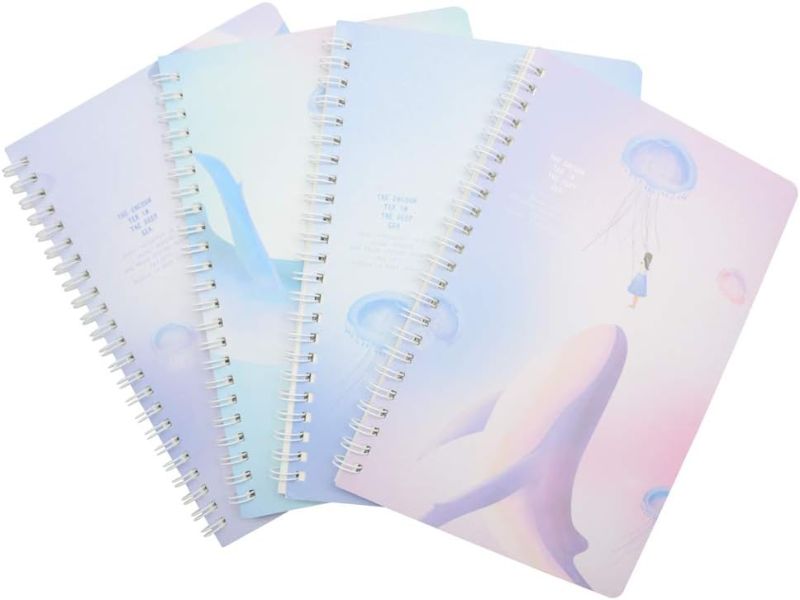 Photo 1 of Yansanido 4 Pcs Soft Cover Spiral Notebooks Journals A5 Lined Notebooks Sketching, Drawing, Writing Pad with Kraft Cover 120 Pages(60 Sheets) 