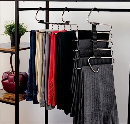 Photo 1 of [Upgrade] Pant Organizer for Closet Multi-Functional Pants Rack with Stopper Horizontal/Versatile Collapsible Pants Hangers for Closet Pants Hangers Space Saving (1 PK)
