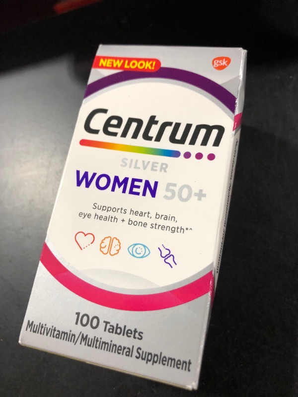 Photo 2 of Centrum Silver Women's Multivitamin for Women 50 Plus, Multivitamin/Multimineral Supplement with Vitamin D3, B Vitamins, Non-GMO Ingredients, Supports Memory and Cognition in Older Adults - 100 Count 60 Count (Pack of 1)