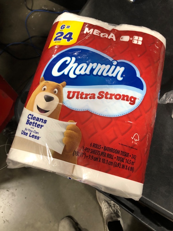 Photo 2 of Charmin Ultra Strong Toilet Paper, 6 Mega Rolls = 24 Regular Rolls